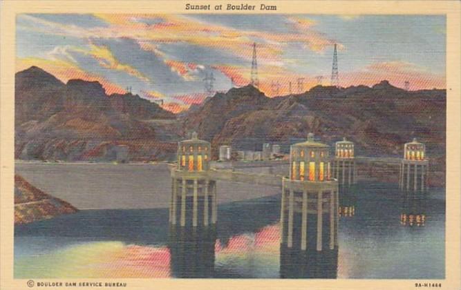 Nevada Sunset At The Boulder Dam Curteich Curteich