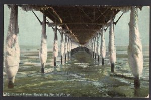 Maine OLD ORCHARD Under the Pier in Winter pm1911 Divided Back