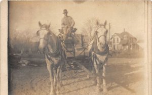 F45/ Interesting RPPC Postcard Occupational Horse Delivery Wagon 3