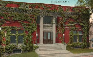 Vintage Postcard Library Building Historic Landmark Catskill New York H.H. Smith