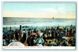 c1910 Bathing Scene at Fourth Avenue Pavilion Asbury Park NJ Postcard