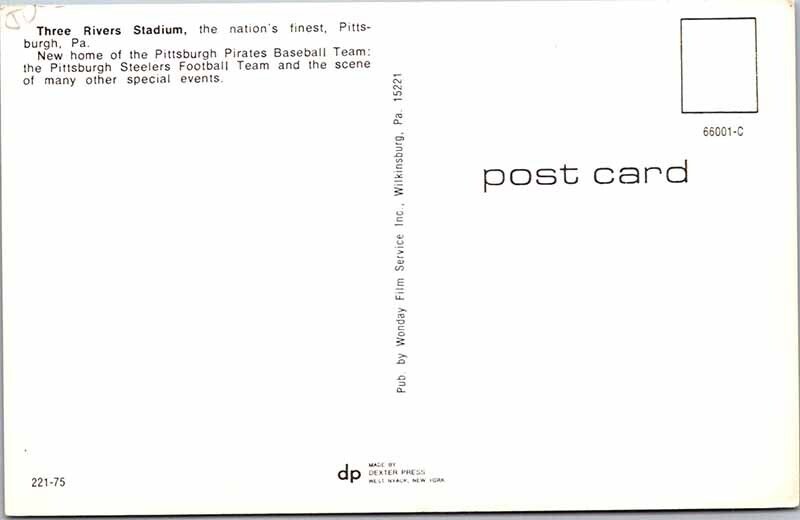 Postcard STADIUM SCENE Pittsburgh Pennsylvania PA AM9609