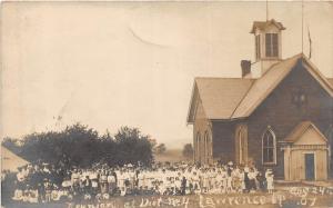 Ohio Postcard Real Photo RPPC 1907 NORTH LAWRENCE District 4 SCHOOL BUILDING