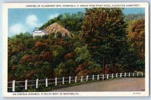 Central City Pennsylvania Postcard Allegheny Mts. Grand View Point Hotel c1940's