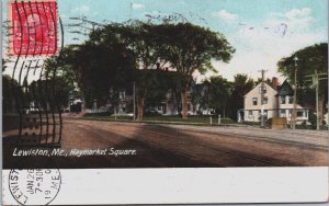 Lewiston Maine Haymarket Square Vintage Postcard C129