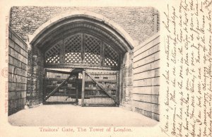 Vintage Postcard 1900's Traitors' Gate The Tower Of London Tourist Spot England