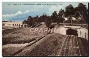 Postcard Modern Line Agen Bordeaux Sete and the canal bridge