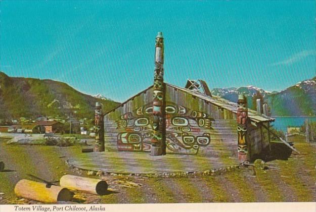 Alaska Port Chilcoot Replica Of Indian Tribal House With Totem Pole