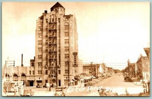 RPPC Baker Hotel Street View Baker Oregon OR 1947 Postcard J5