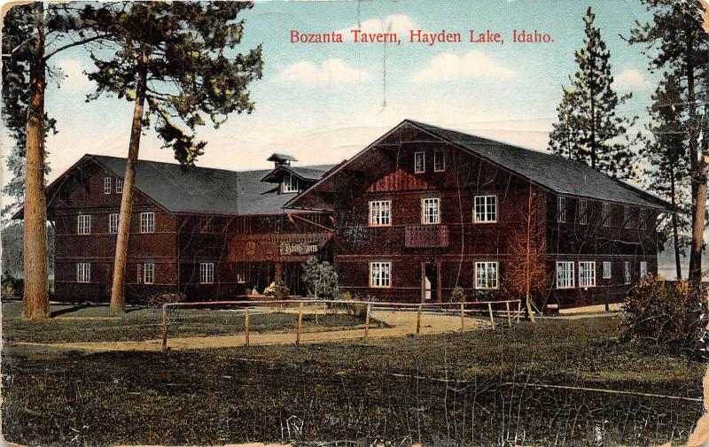 F27/ Hayden Lake Idaho Postcard c1910 Bozanta Tavern Building