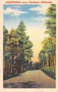 Harrison Arkansas Scenic Roadway Greeting Antique Postcard K88374 