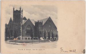 1907 EAST ST LOUIS Illinois Ill Postcard FIRST ME CHURCH