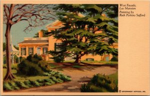 Vtg West Facade Custis Lee Mansion Painting by Ruth Perkins Safford Postcard