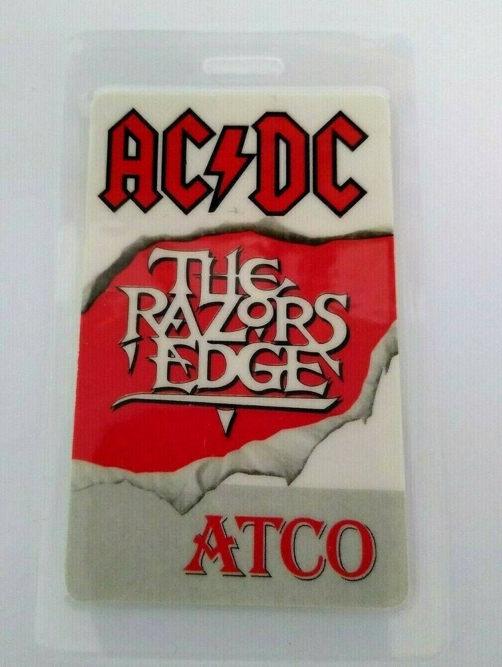 AC/DC Backstage Pass The Razors Edge Atco Laminated Hard Rock Music ...