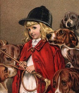 1880s Hood's Sarsaparilla Child Hounds Dogs Fox Hunting F116