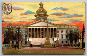 Columbia  South Carolina   State Capitol Building  Embossed  Postcard  c1915