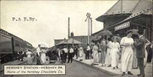 Hershey Pennsylvania PA Railroad Train Station Depot c1910 Vintage Postcard