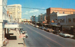 Main Street Scene SARASOTA, FLORIDA Woody Wagon Coca Cola 1950s Vintage Postcard