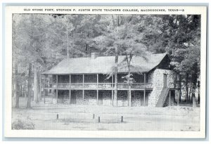 1940 Stone Fort Stephen Austin State Teachers College Nacogdoches Texas Postcard