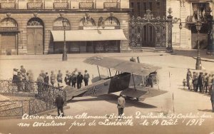 Luneville France Airplane on Street Real Photo Vintage Postcard AA20571