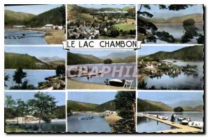 Old Postcard Lac Chambon from left to right