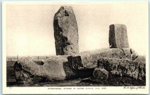 M-13977 Stonehenge stones in outer circle Northwest side Wiltshire England