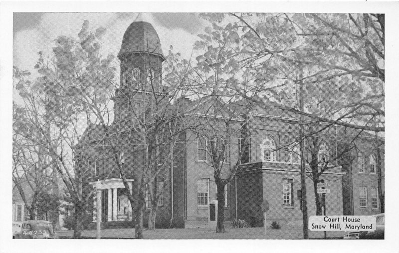 F59/ Snow Hill Maryland Postcard c1940s Court House