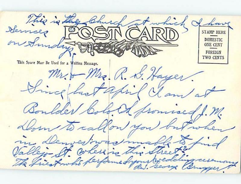 Divided-Back CHURCH SCENE Boulder Colorado CO A9951