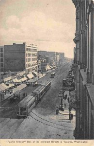 Pacific Avenue Streetcars Tacoma Washington 1910c postcard