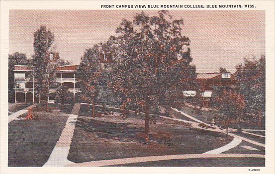 Mississippi Blue Mountain Front Campus View Blue Mountain College Curteich