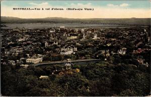 Aerial Bird's Eye View of Montreal c1910s Vintage Postcard P06