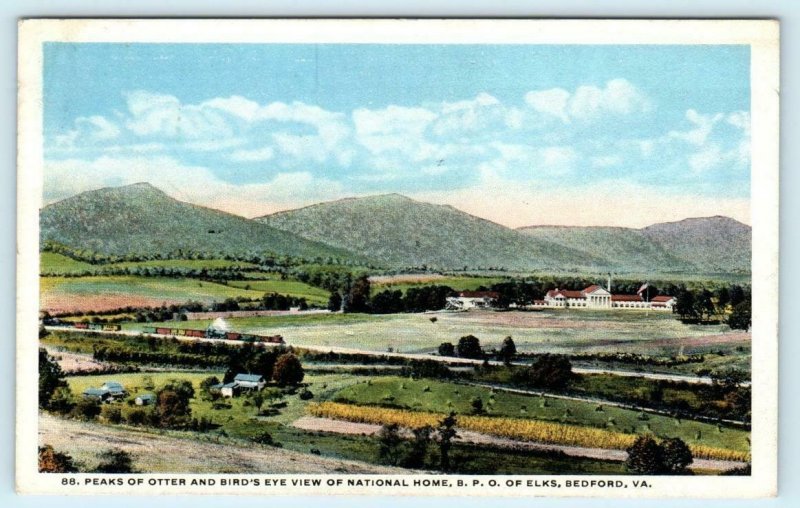 2 Postcards BEDFORD, Virginia VA ~ National ELKS HOME B.P.O.E. Peaks of Otter