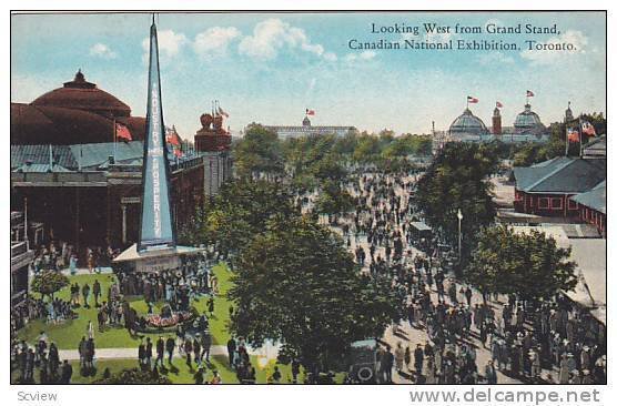 Looking West from Grand Stand, Candian National Exhibition, Toronto, Ontario,...