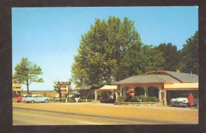 HETH ARKANSAS SHELL LAKE MOTEL OLD CARS VINTAGE ADVERTISING POSTCARD