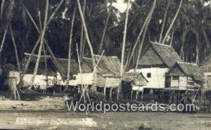 Real Photo Malay Fishing Village Malaysia Unused 