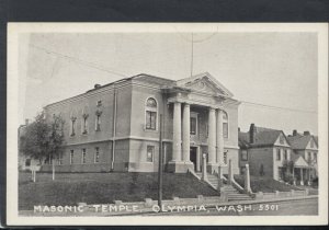 America Postcard - Masonic Temple, Olympia, Washington    T9277
