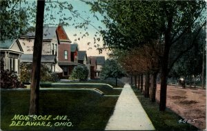 Postcard Ohio Delaware Montrose Avenue Buggy Dirt Road Big ~1910 S3