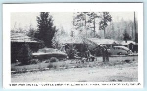 OREGON-CALIFORNIA Stateline, CA ~ SISKIYOU MOTEL Roadside c1940s  Postcard