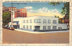 Central Greyhound Lines bus terminal, Montgomery and Harrison streets Syracus...