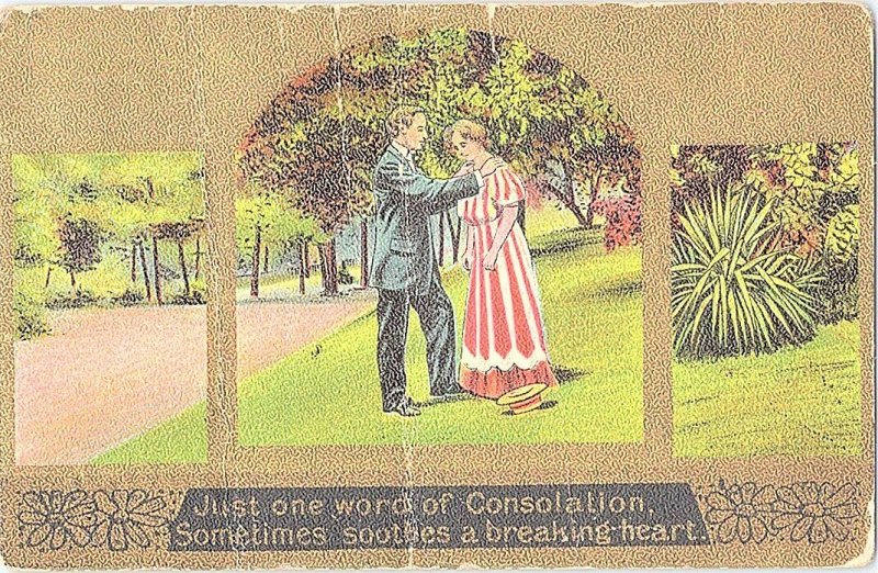 Just One Word Consolation Soothes Broken Heart Postcard Standard View Card