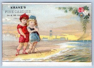 1880's KRANZ'S FINE CANDIES STATE STREET CHICAGO ILLINOIS CONEY ISLAND BEACH