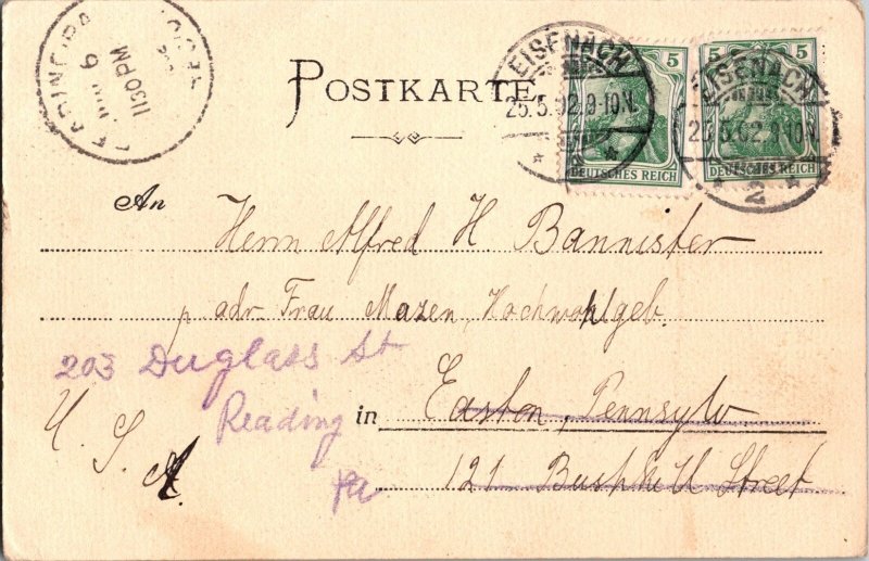 Wartburg, Thuringia, Germany Vintage Postcard KD15