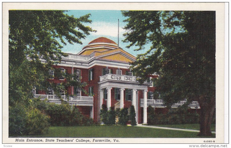 Main Entrance, State Teachers´ College, Farmville, Virginia, 30-40s