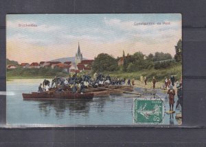 GERMANY, BRUCKENBAU, BRIDGE CONSTRUCTION, 1909 French ppc., used, stamp removed.