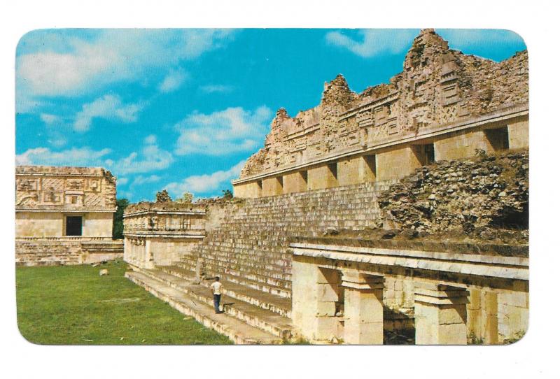 Mexico Yucatan Uxmal Temple of Venus Quadrangle of the Nuns Postcard