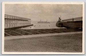 RPPC New York City Harbor Port Military Cruiser Tug and Small Boats Postcard D26