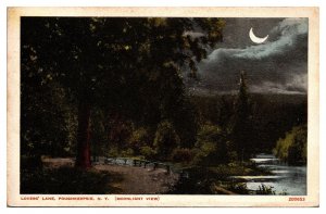 Antique Lovers Lane, Moonlight View, Poughkeepsie, NY Postcard