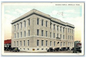 1933 Masonic Temple Exterior Building Amarillo Texas TX Vintage Antique Postcard