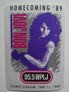 Bon Jovi Backstage Concert Pass Original 1989 Hard Rock Music Giants Stadium NJ