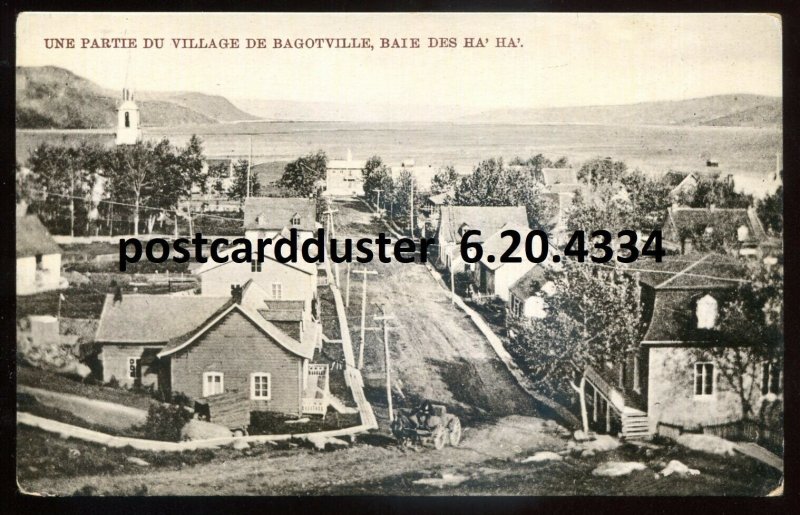 h5162 - BAGOTVILLE Quebec Postcard 1910s Ha Ha Bay Birds Eye View